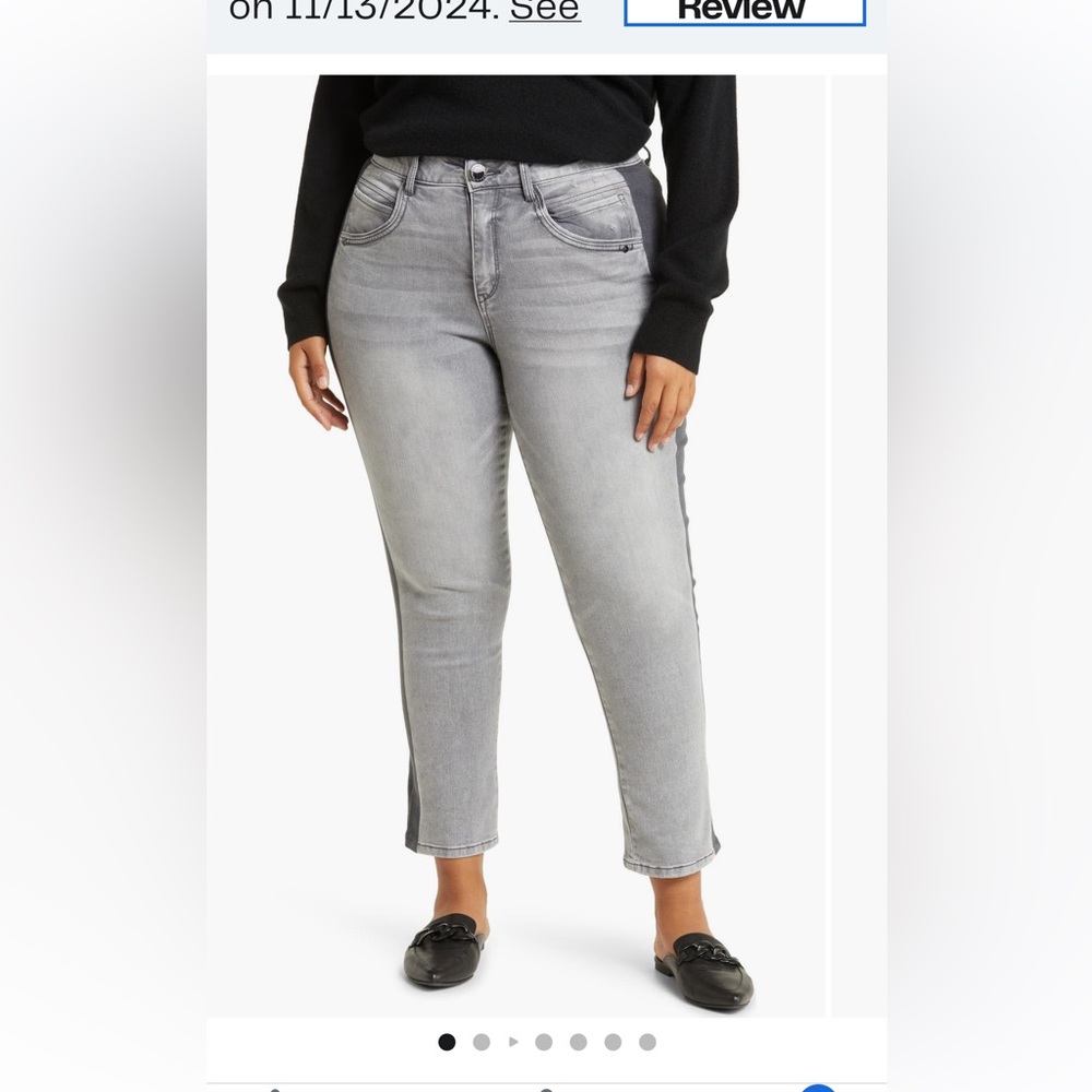 Wit & Wisdom ‘Ab’Solution Stretch Skinny Crop Jeans in Light Grey Vintage 18w